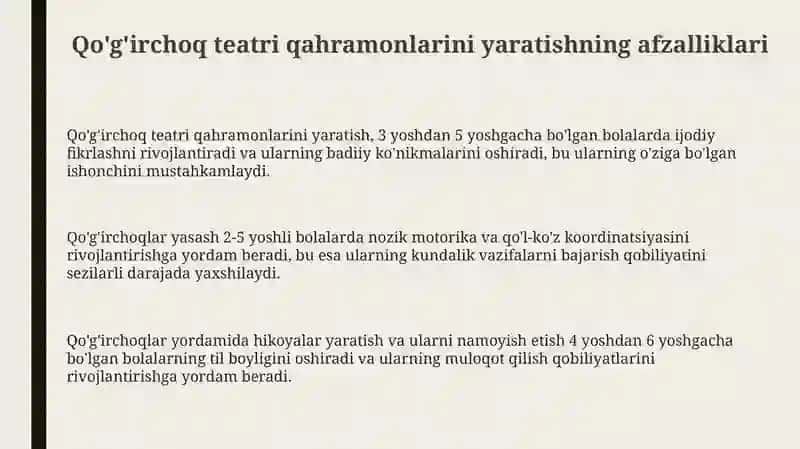 Qo'g'irchoq teatri qahramonlarini yaratish 3