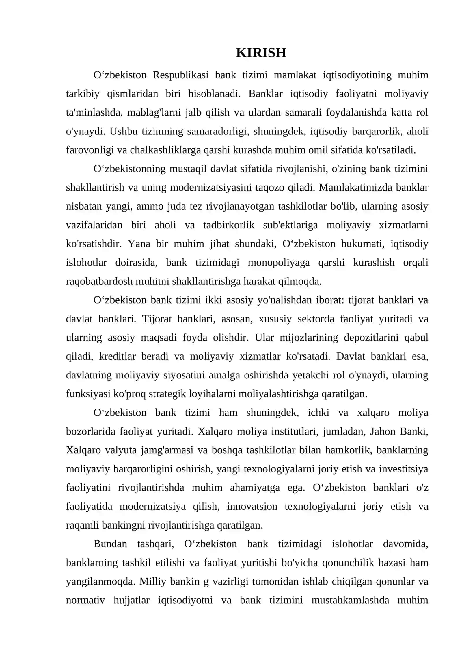 BANKLAR VA O‘ZBEKISTON RESPUBLIKASIDA BANK TIZIMI 3