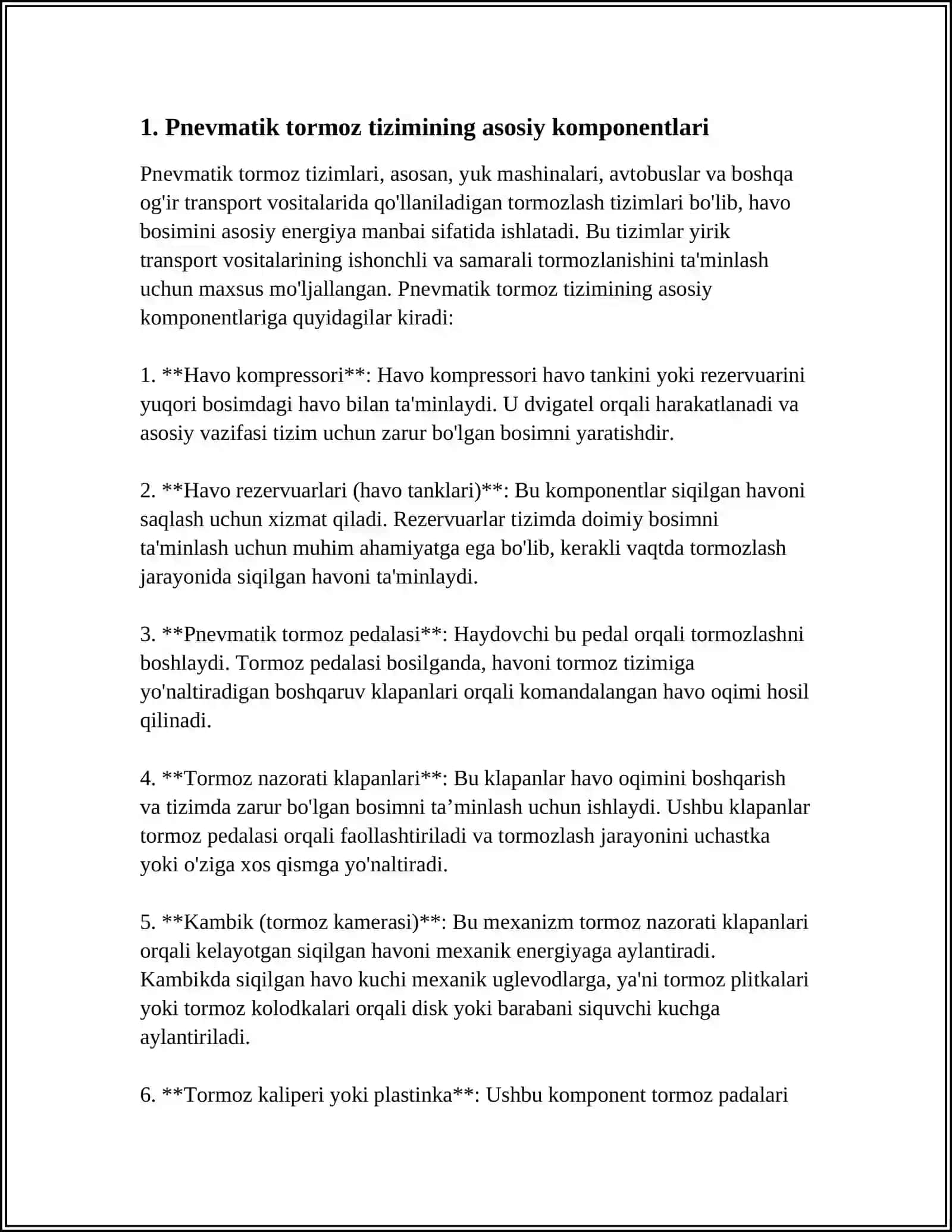 PNEVMATIK TORMOZ TIZIMI 3