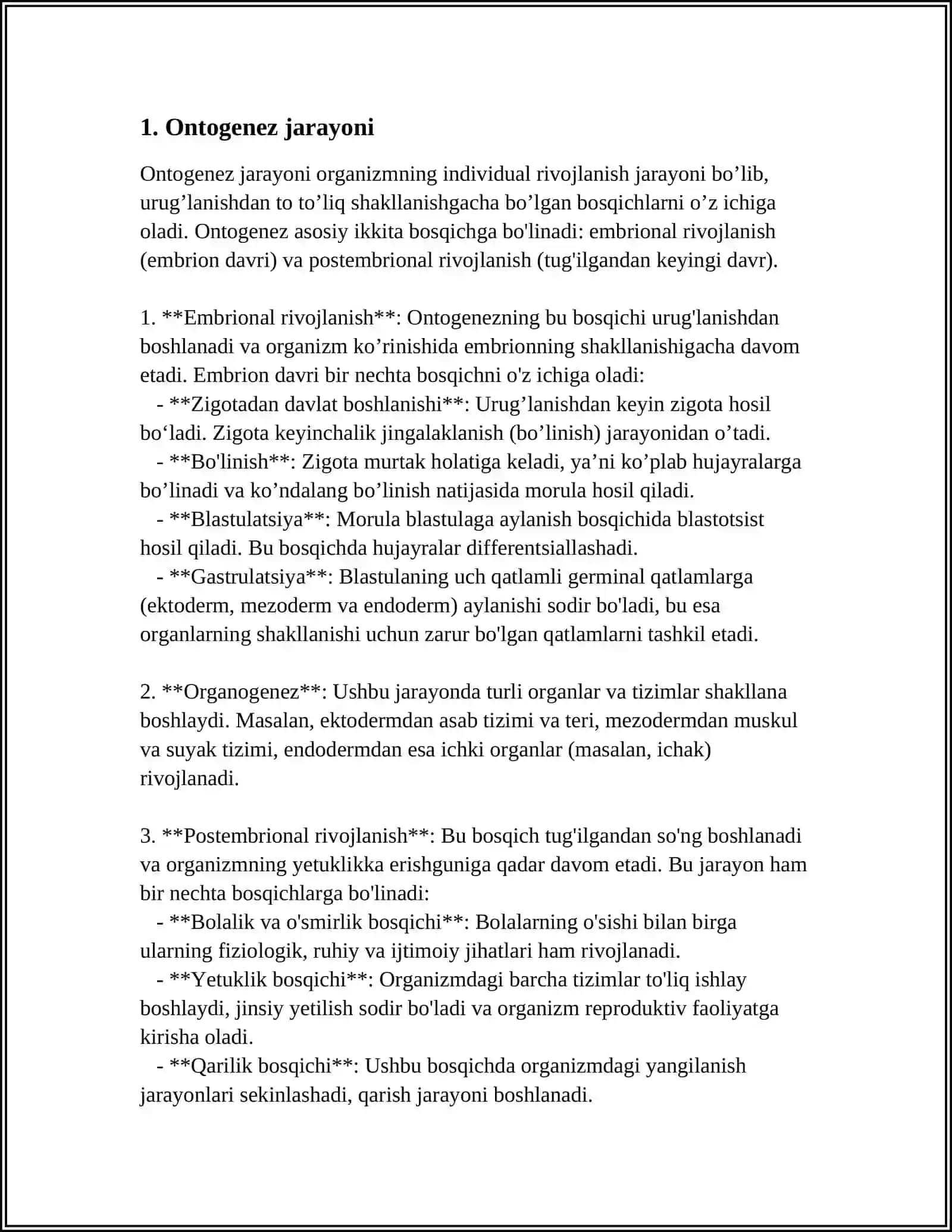 ONTOGENEZ VA BIOGENETIK QONUN 3