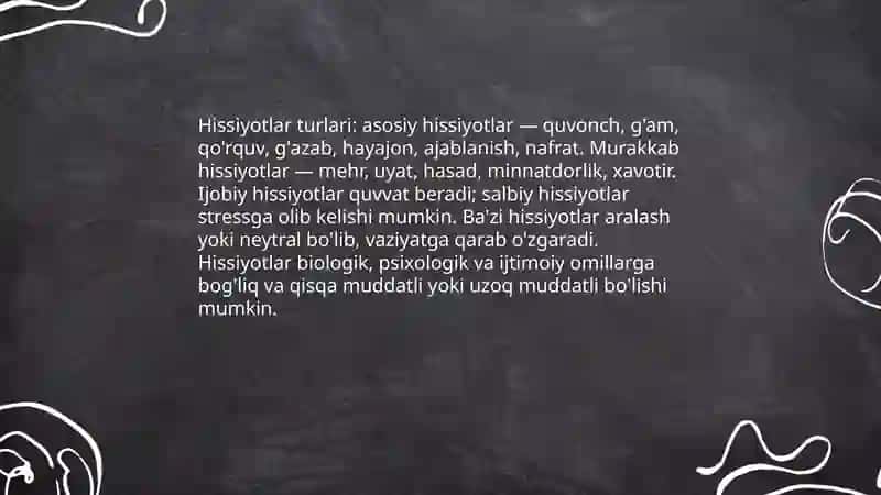 Hissiyotlar turlari 3