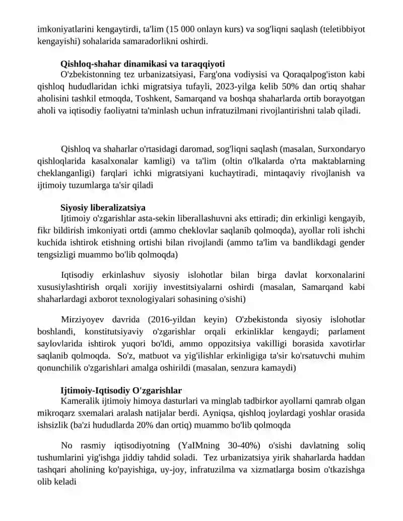 O'zbekistondagi ijtimoiy o'zgarishlar 3