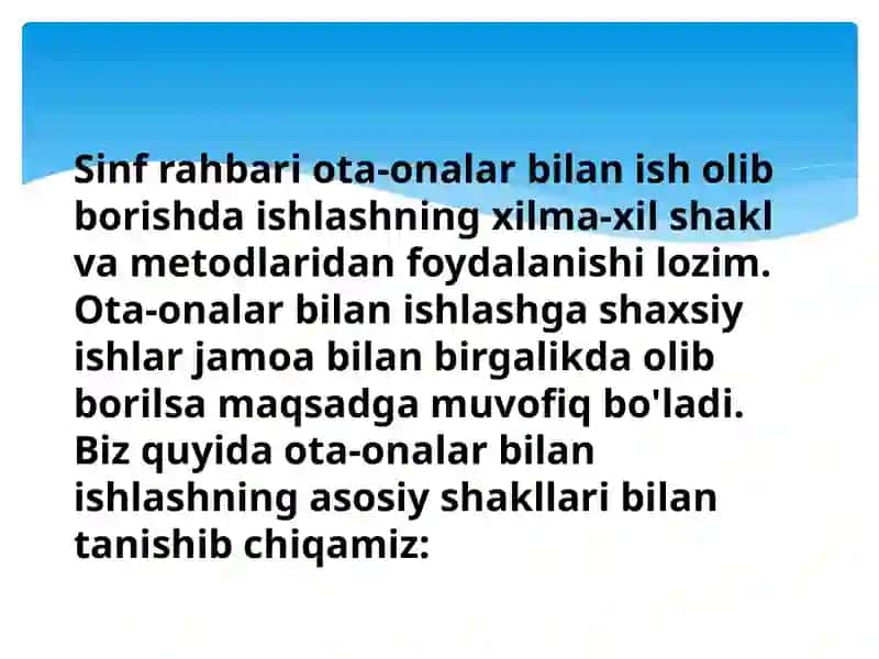 Ota-onalar bilan olib boriladigan ish shakl va metodlari 3