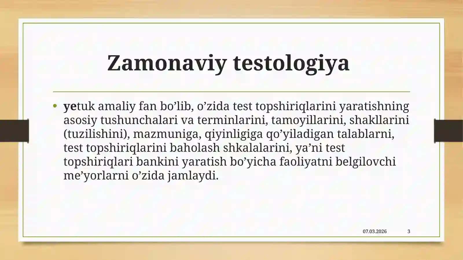Testologiya 3