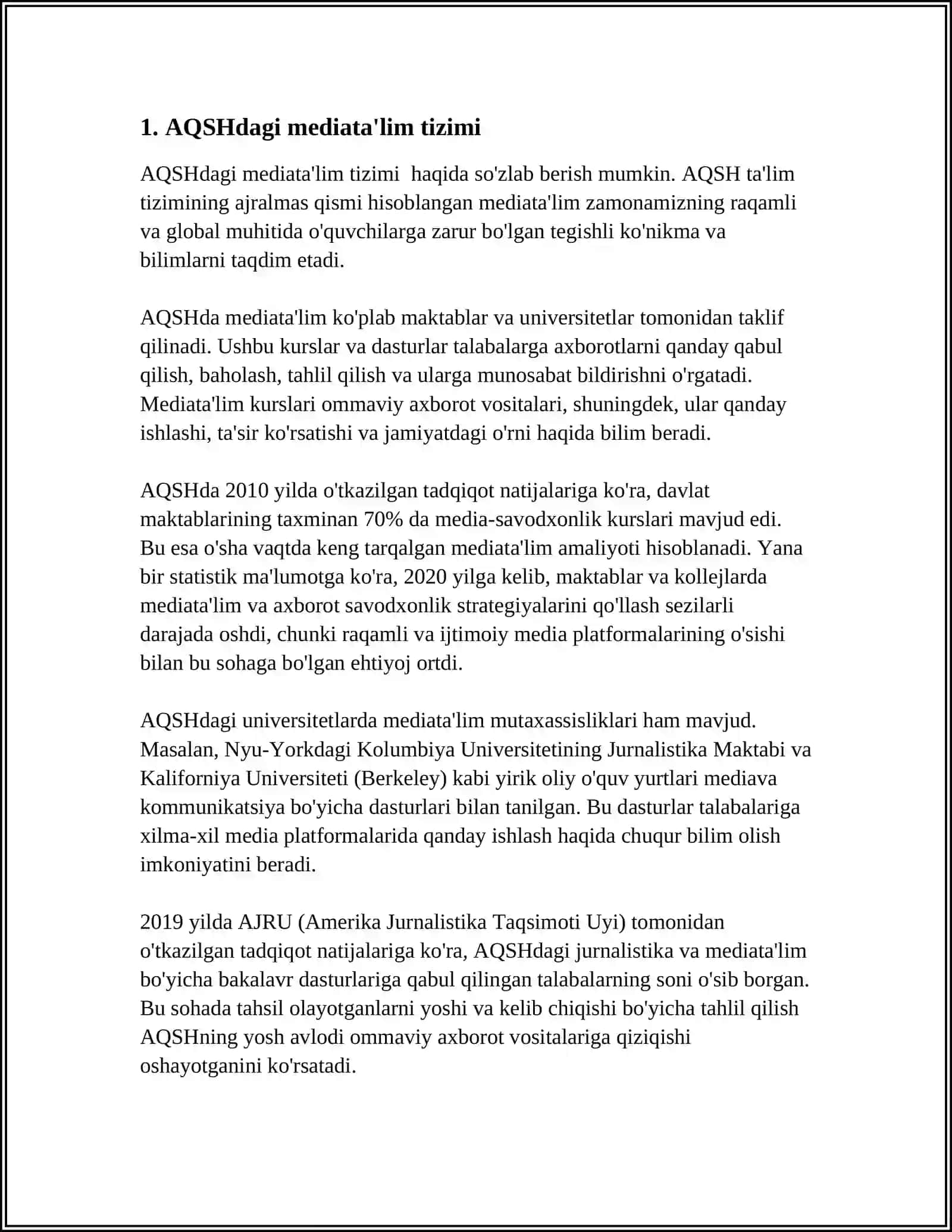 AQSH MEDIATA'LIMI OʻZIGA XOSLIKLARI 3