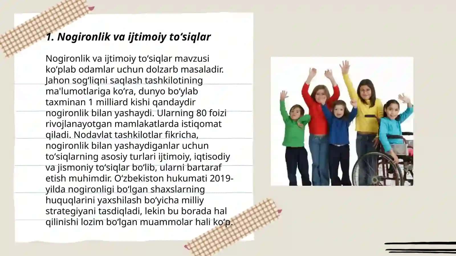 Nogironlik va ijtimoiy toʻsiqlar 3