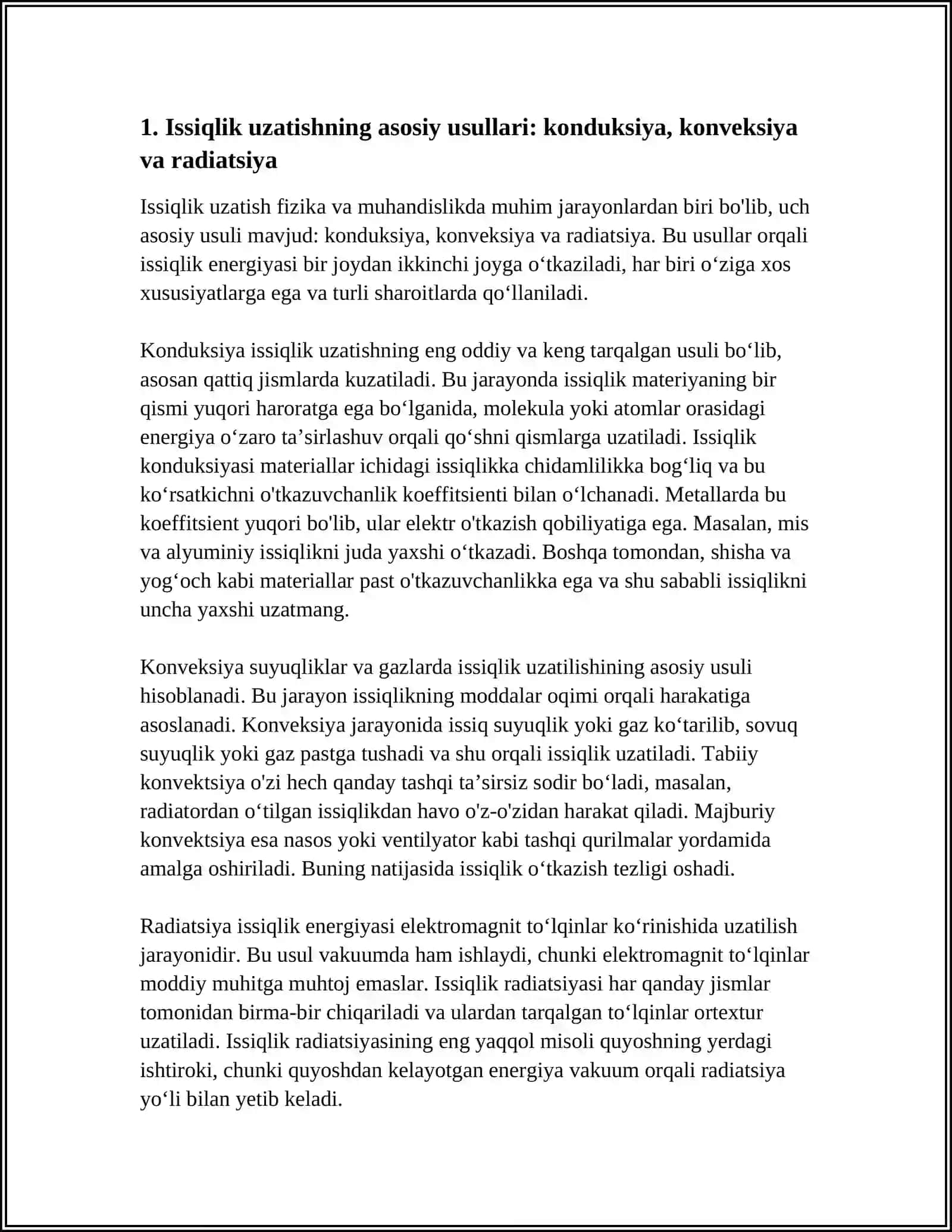 ISSIQLIK UZATISH USULLARI 3