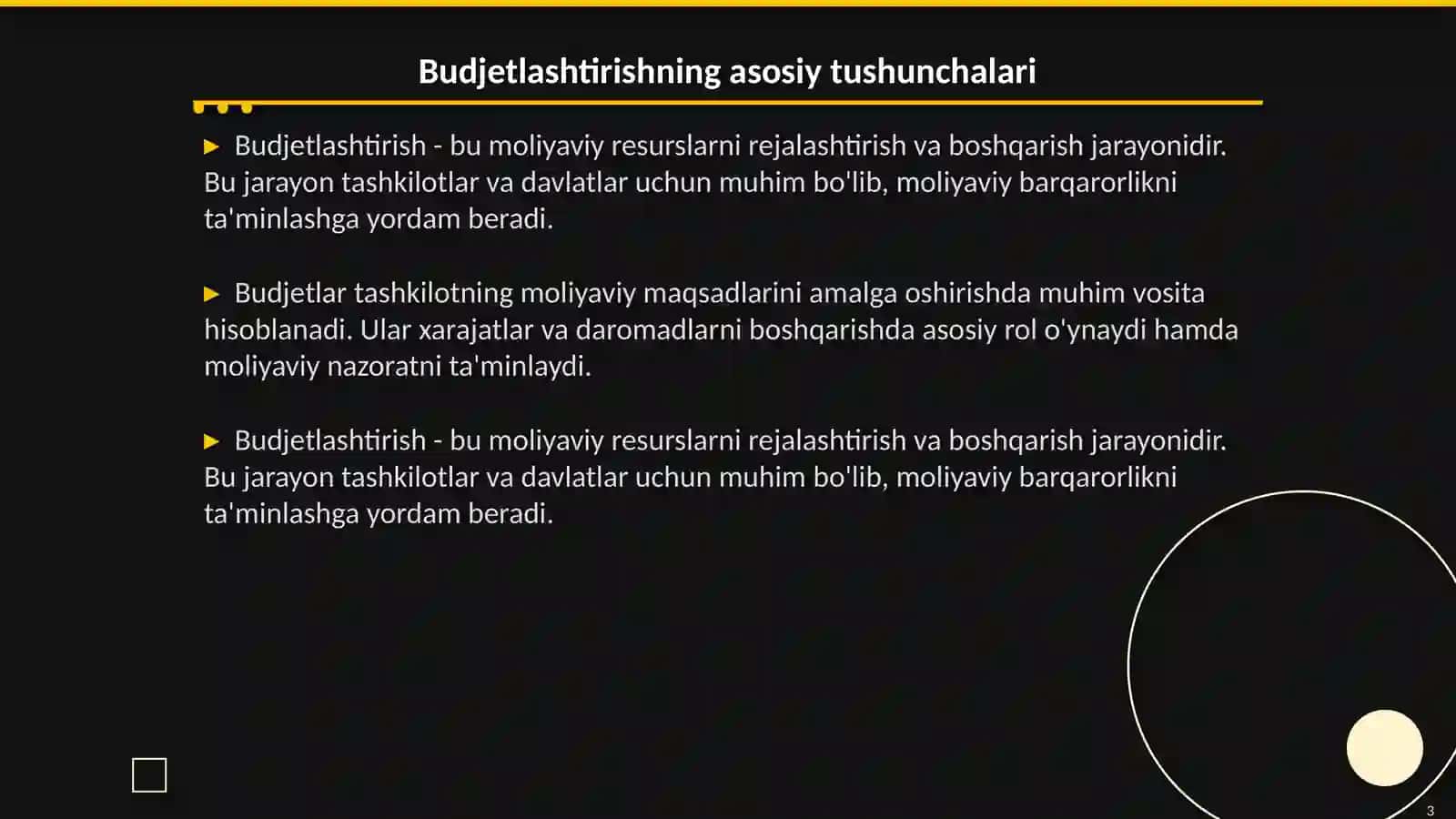Budjetlashtirish tushunchasi va vazifalari 3