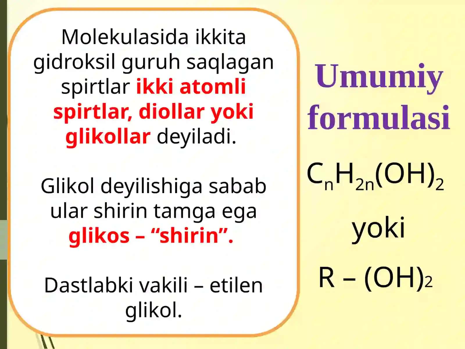 Ko'p atomli spirtlar: tuzilishi, olinishi, xossalari 3