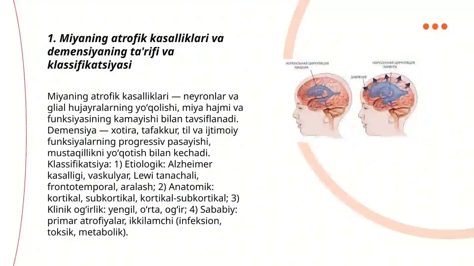 Miyaning atrofik kasalliklari. Demensiya 3