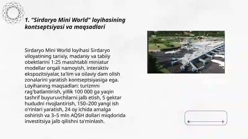 Sirdaryo Mini World loyihasi 3
