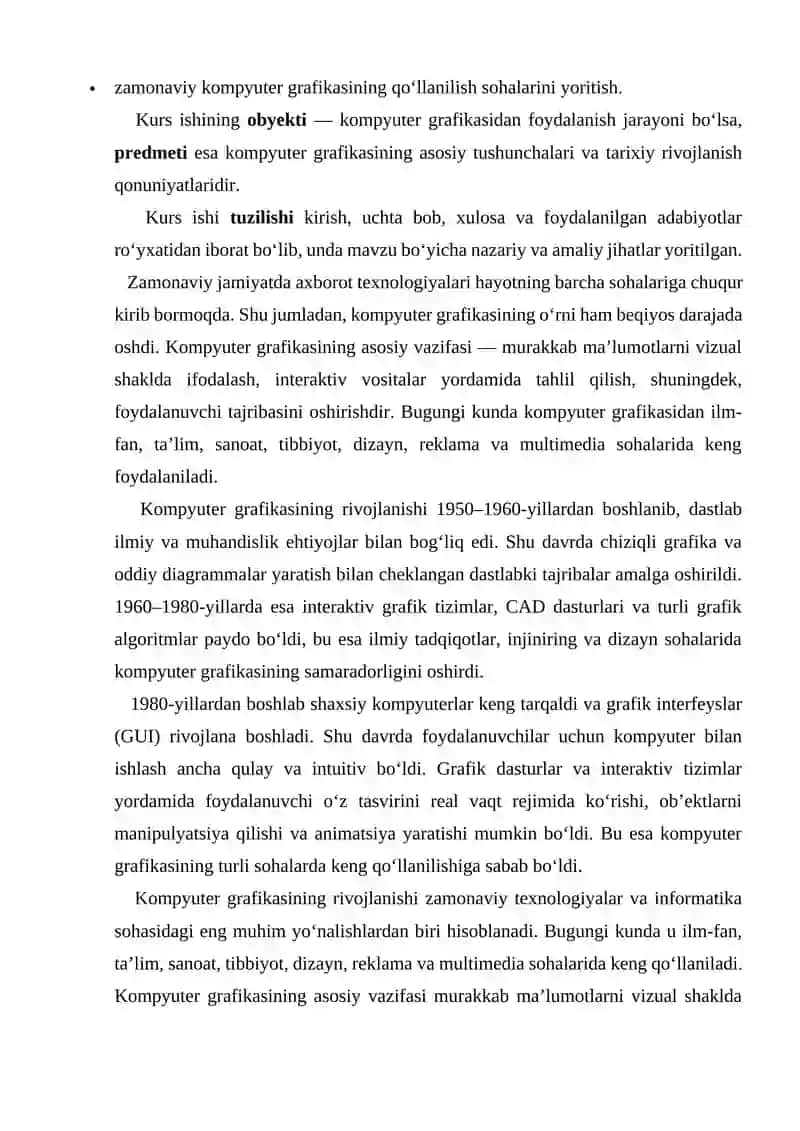 Kompyuter grafikasining nazariy asoslari 3