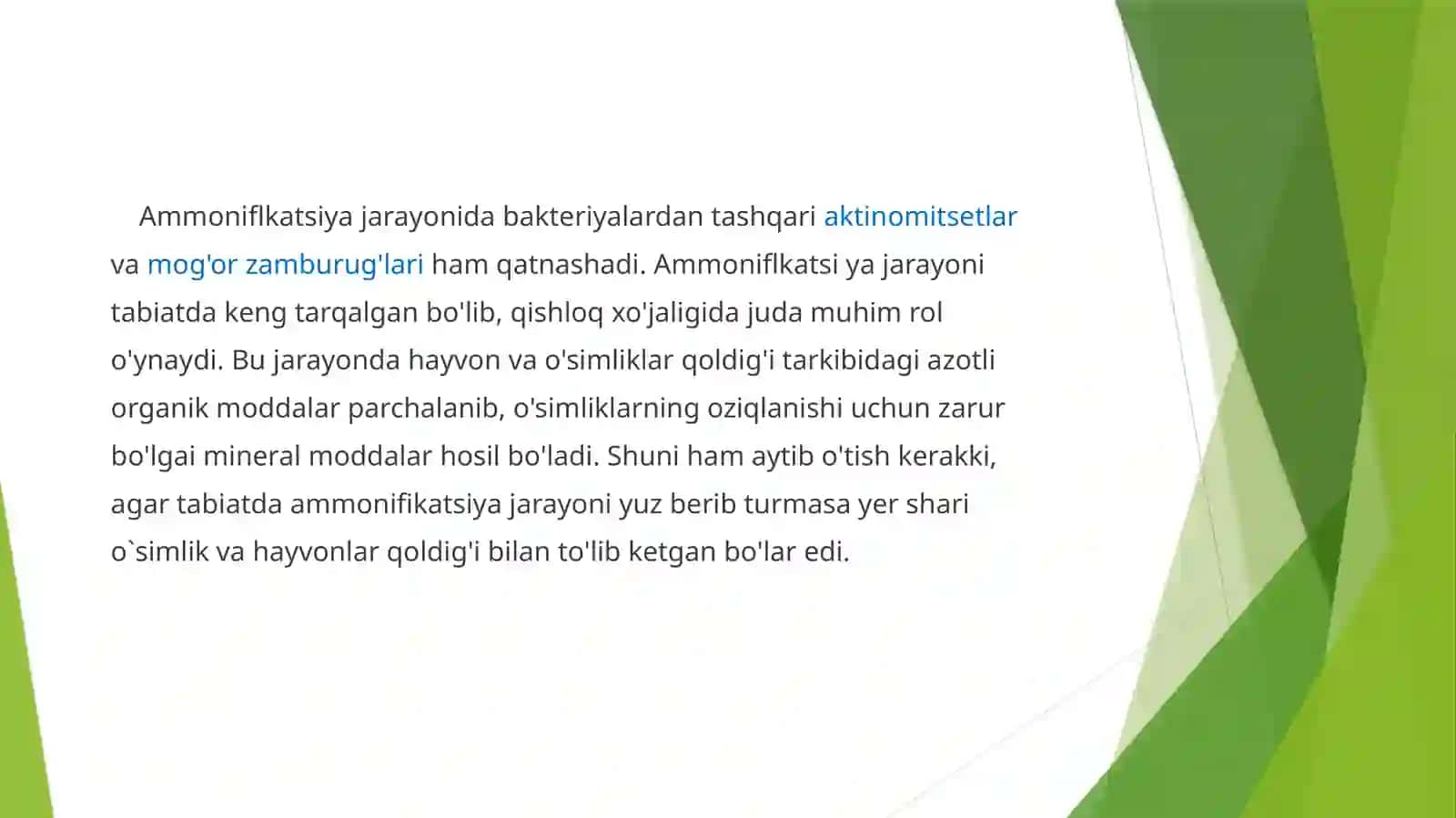 Ammonifikatsiya jarayoni 3