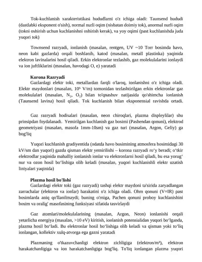Gazlarda elektir toʻki 3