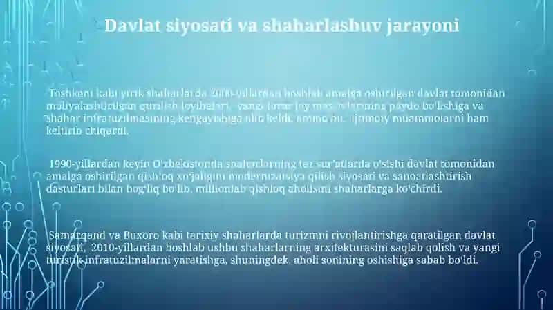 Shahar Urbanizatsiyasi 3
