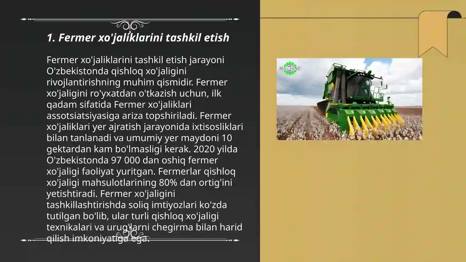 Fermer xo'jaliklarini tashkil etish 3
