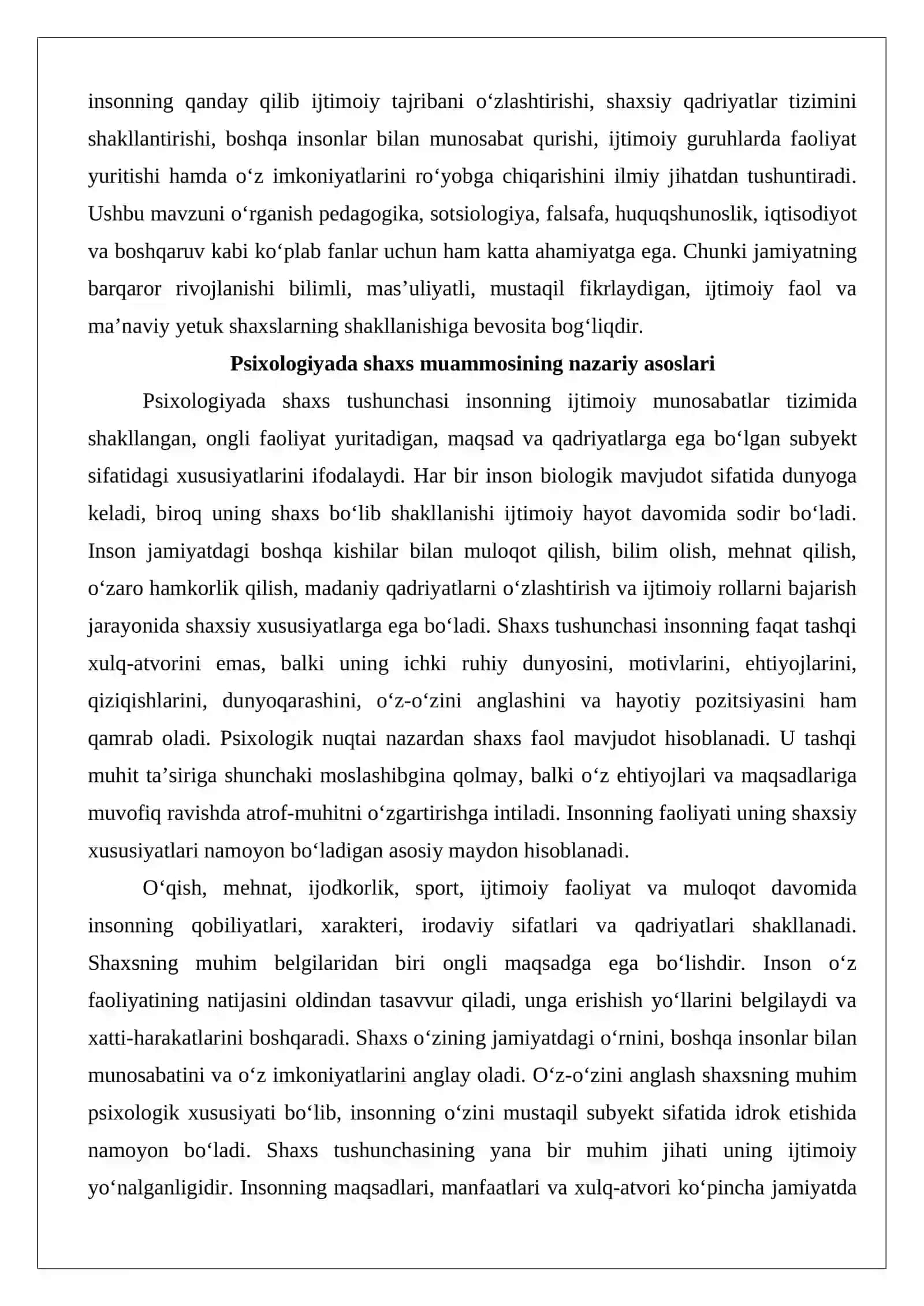 Psixologiyada shaxs va jamiyat muammosi 3