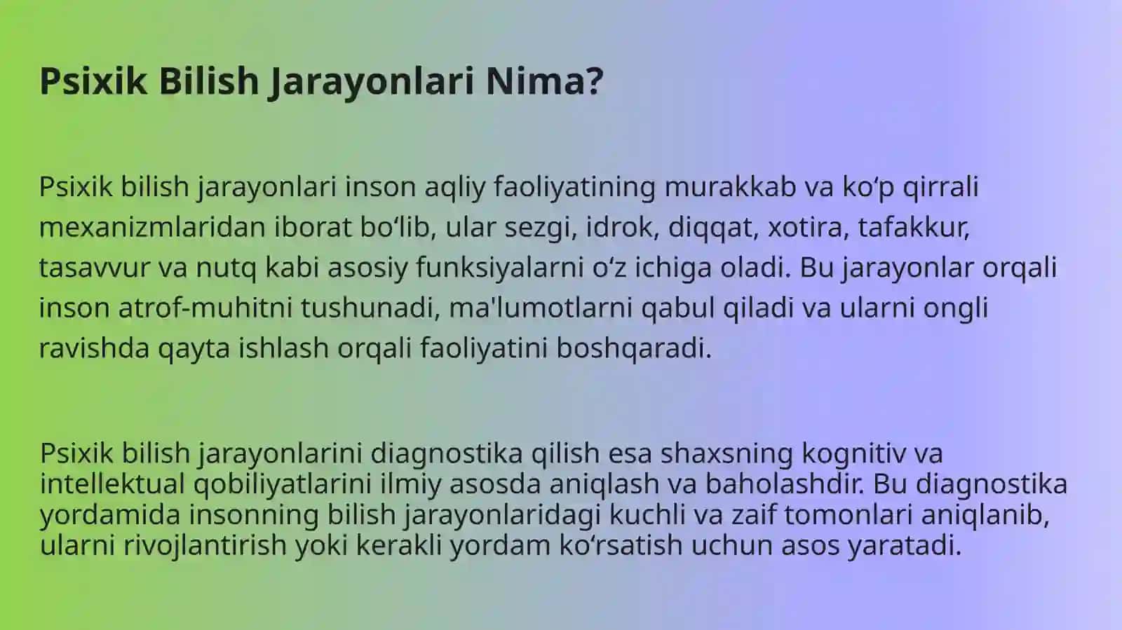Psixik Bilish Jarayonlari Diagnostikasi 3