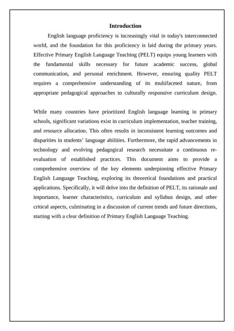 Introduction to Primary English Language Teaching 3