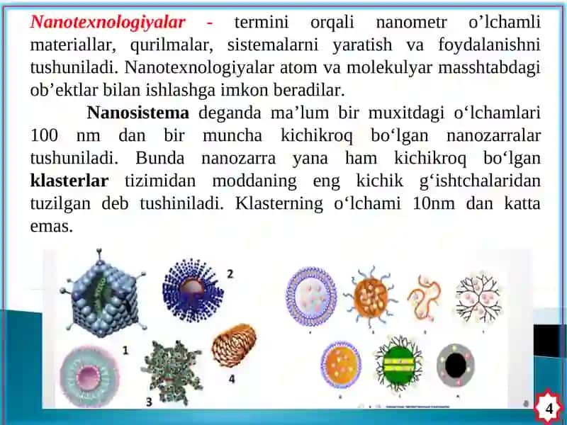 ORGANIK NANOMATERIALLAR VA ULARNING XOSSALARI NANOMATERIALLAR 3