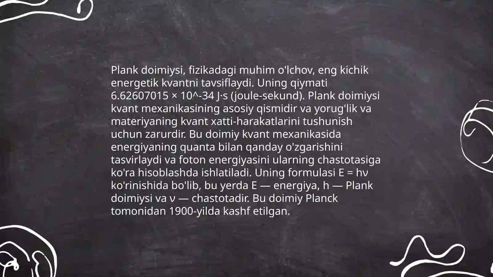 Plank g'oyasi va Eynshteyinning kvant nazariyasi 3