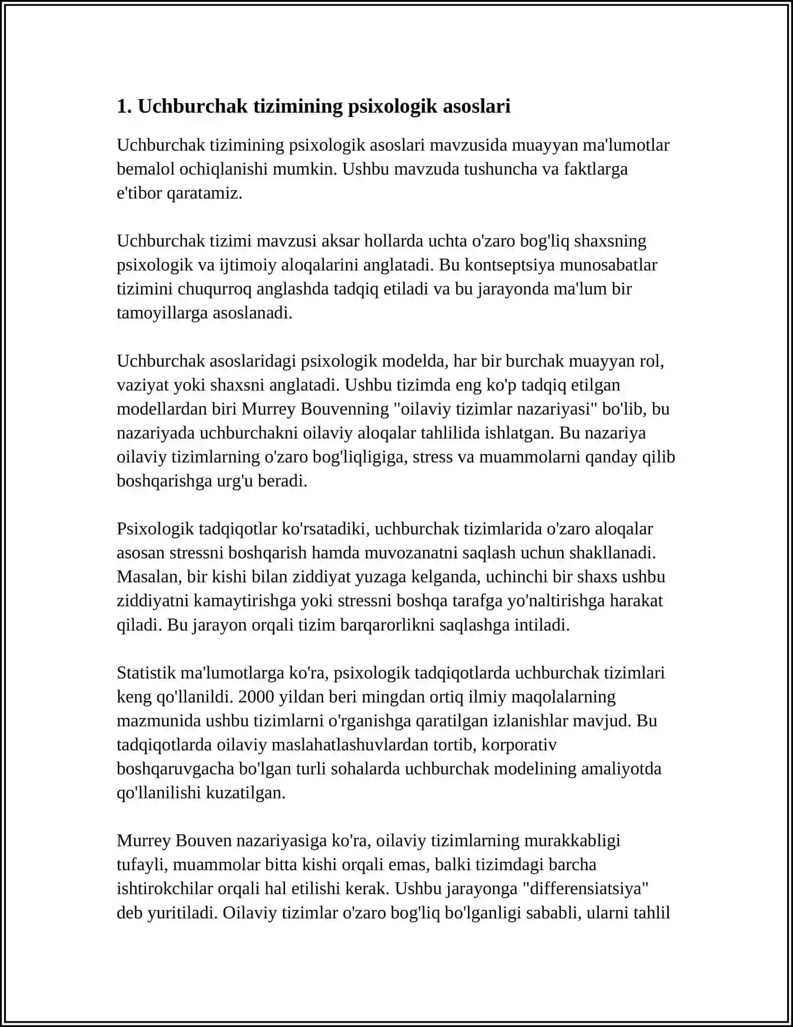 Uchburchak tizimining psixologik asoslari 3