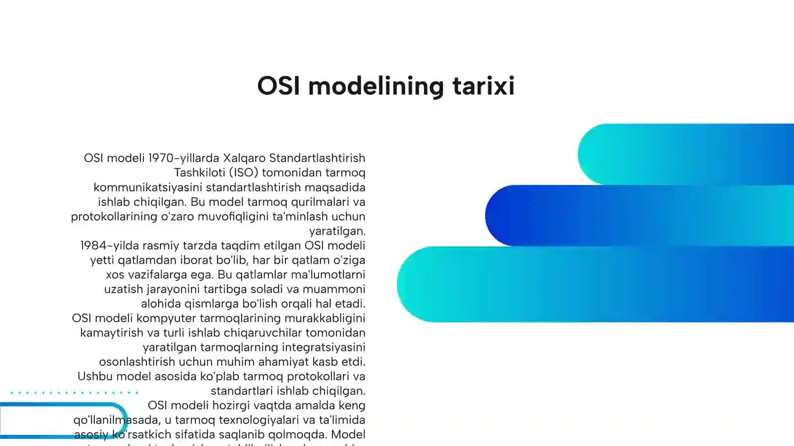 OSI MODELI VA UNING QATLAMLARI MAVZUSIDA TAQDIMOT 3