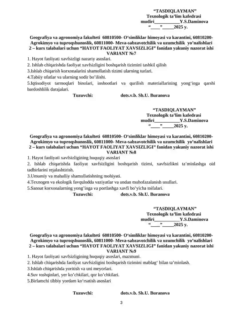 Yakuniy savollar 3