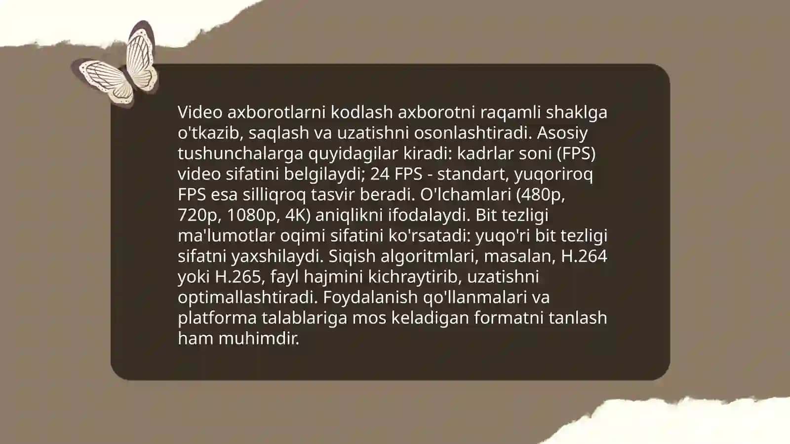 Video axborotlarni kodlash,ularni qayta ishlashga doir mashqlar 3
