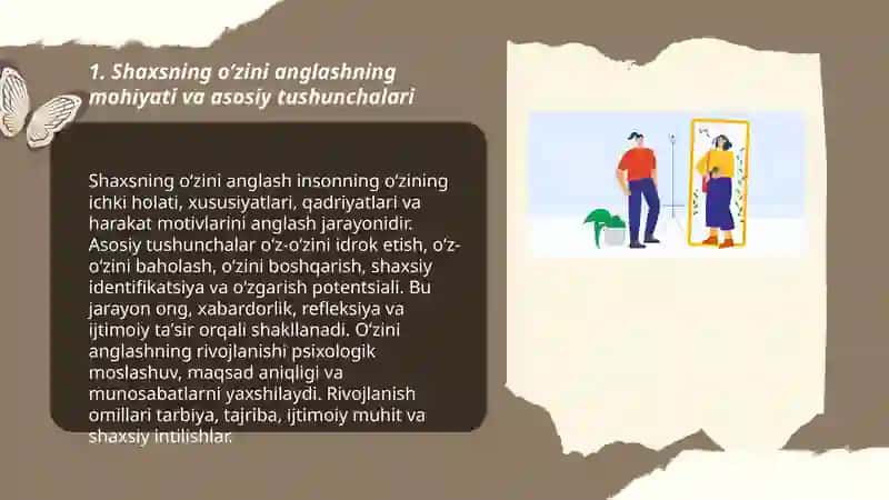 Shaxsning oʻzini anglash psixologiyasi 3