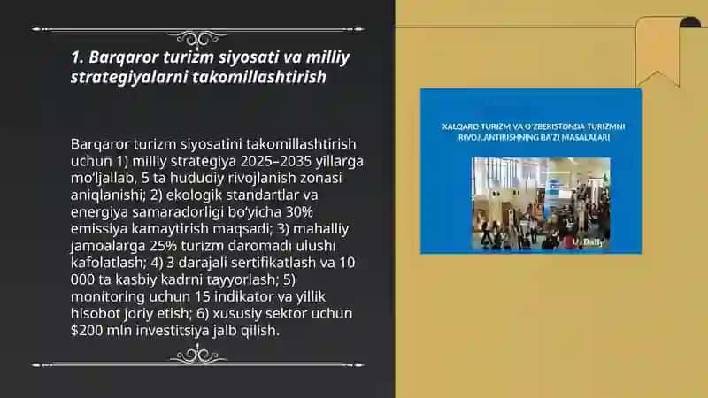Barqaror Turizm va Mehnat so'zlik m 3