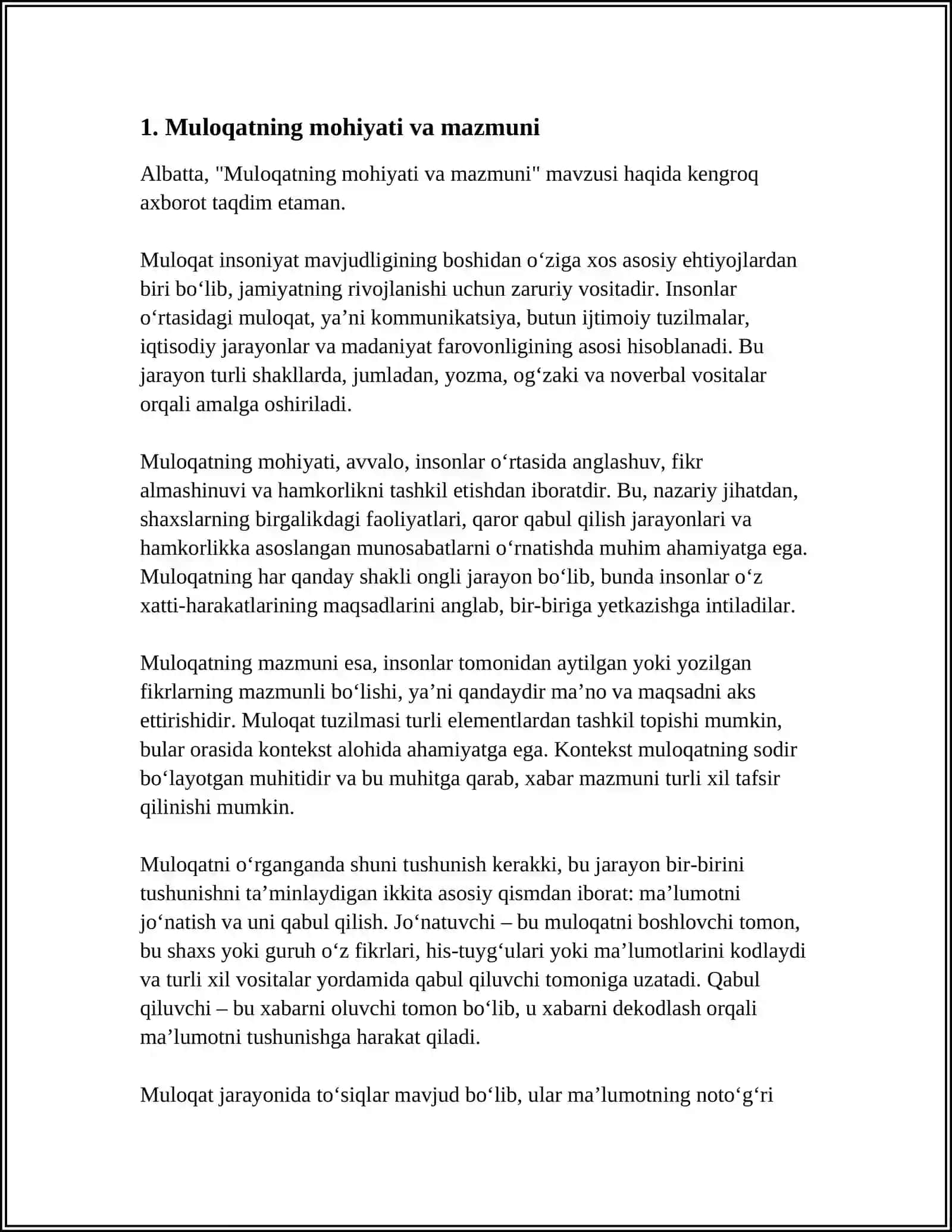 MULOQAT HAQIDA TUSHUNCHA. PEDAGOGIK FAOLIYATDA MULOQAT 3
