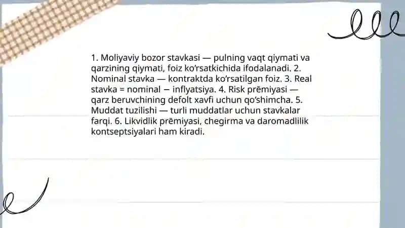 Moliyaviy bozor stavkasi 3