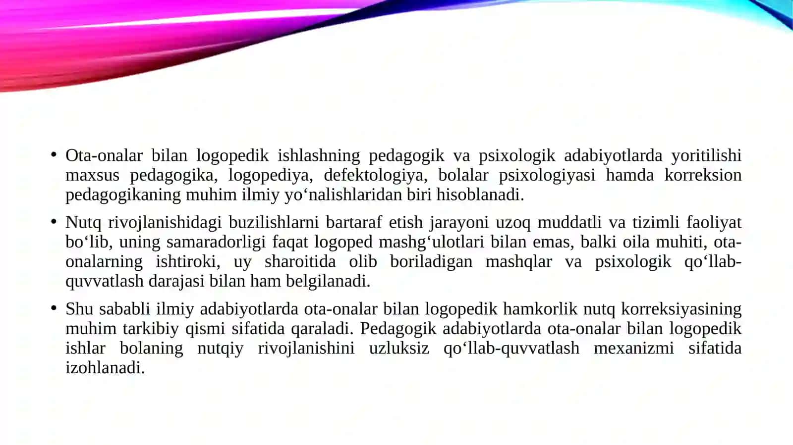 Ota-onalar bilan logopedik ishlashning nazariy asoslari 3