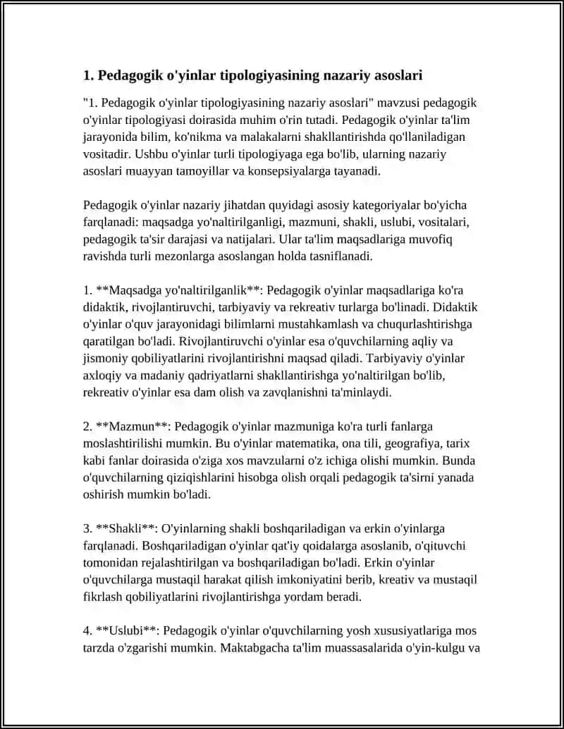 PEDAGOGIK O'YINLAR TIPOLOGIYASI 3