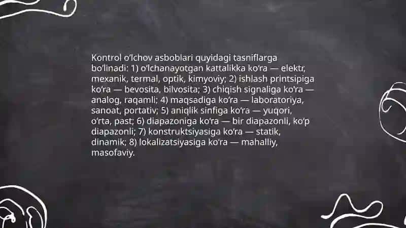 Kontrol o`lchov asboblarining turlari va ulardan foydalanish 3