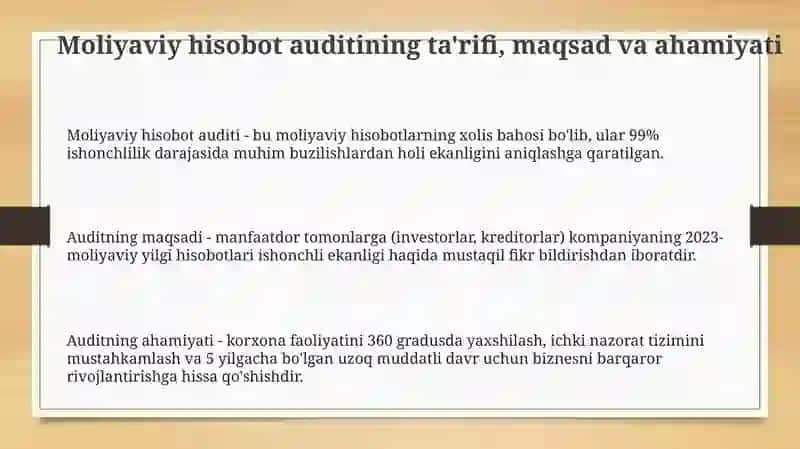 Moliyaviy hisobot auditining mohiyati va ahamiyati 3