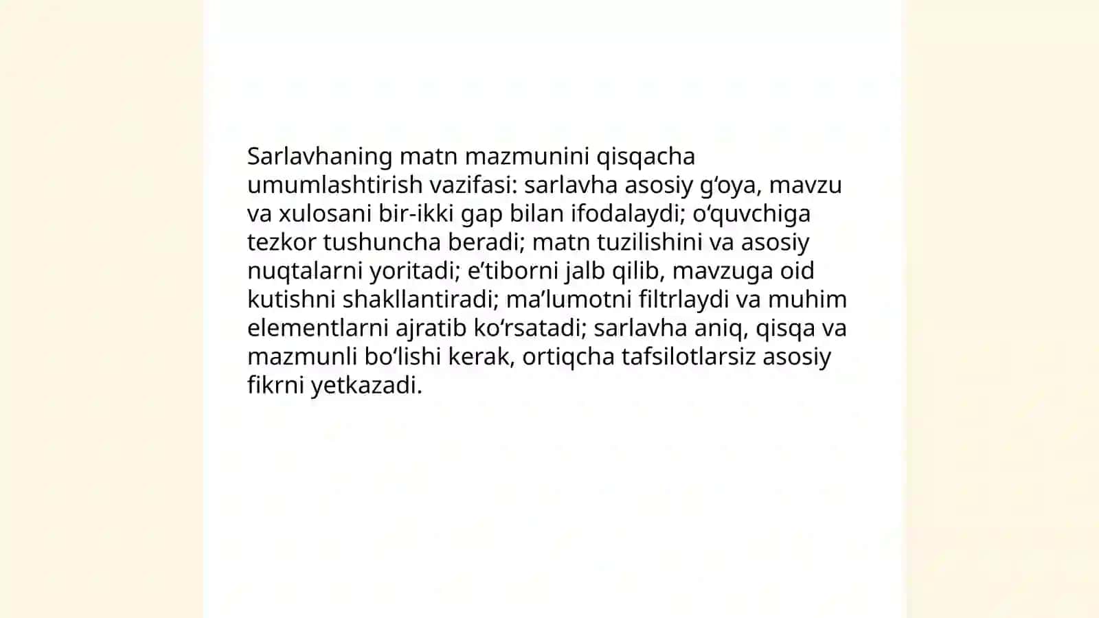 Sarlavha vazifalari 3