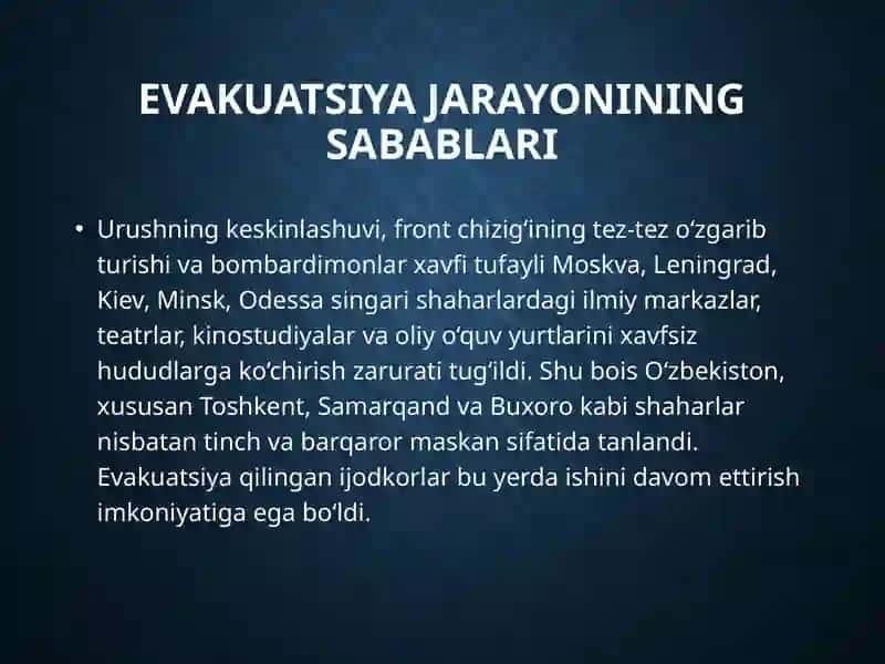 Oʻzbekistonga evakuatsiya qilingan mashhur san'atkorlar 3