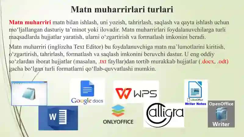 Matn muharrirlaridan foydalanish 3