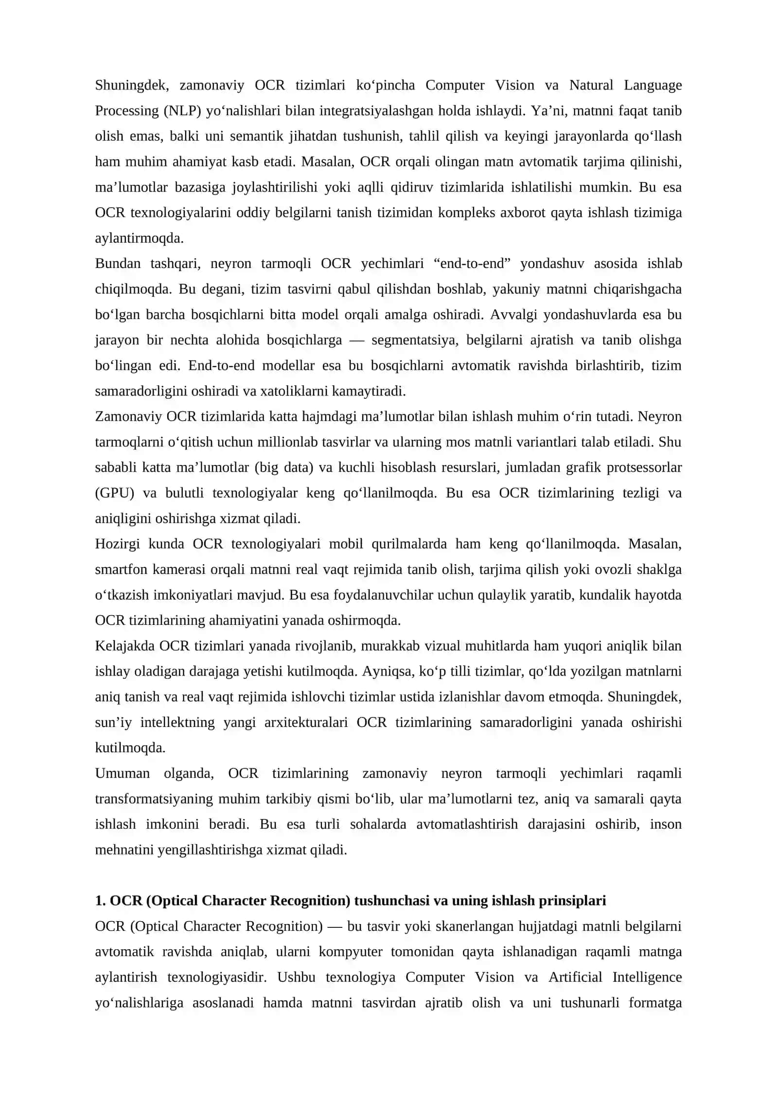 Optik belgilarni aniqlash (OCR) tizimlarining zamonaviy neyron tarmoqli yechimlari 3
