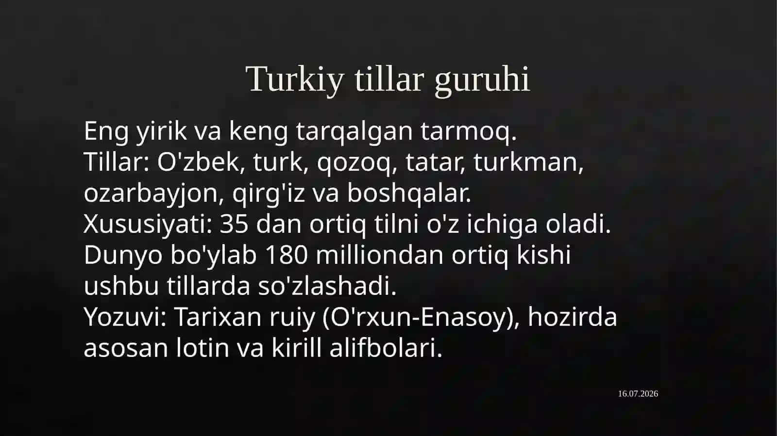 Oltoy Tillari Oilasi va Uning Tasnifi 3