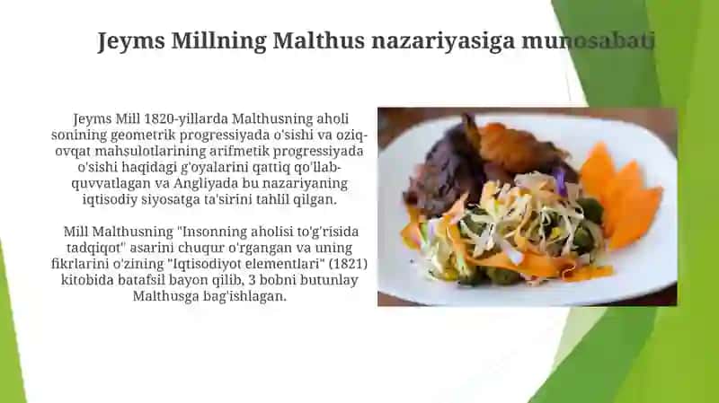 Jeyms Millning Malthus nazariyasiga munosabati 3