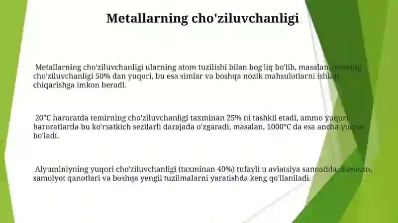 Metallarning xossalari 3