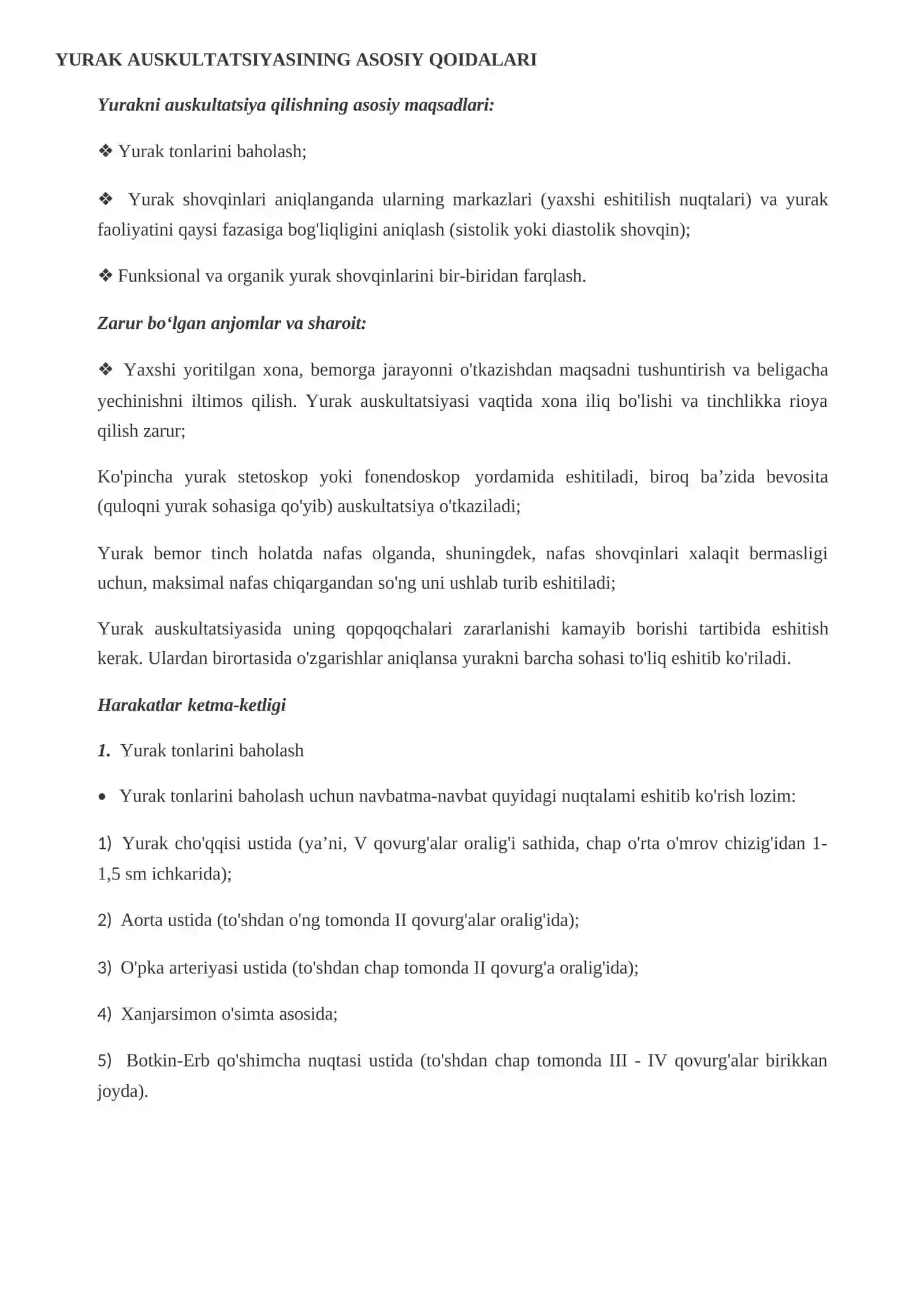 Yurakni eshitish (auskultatsiya) 3