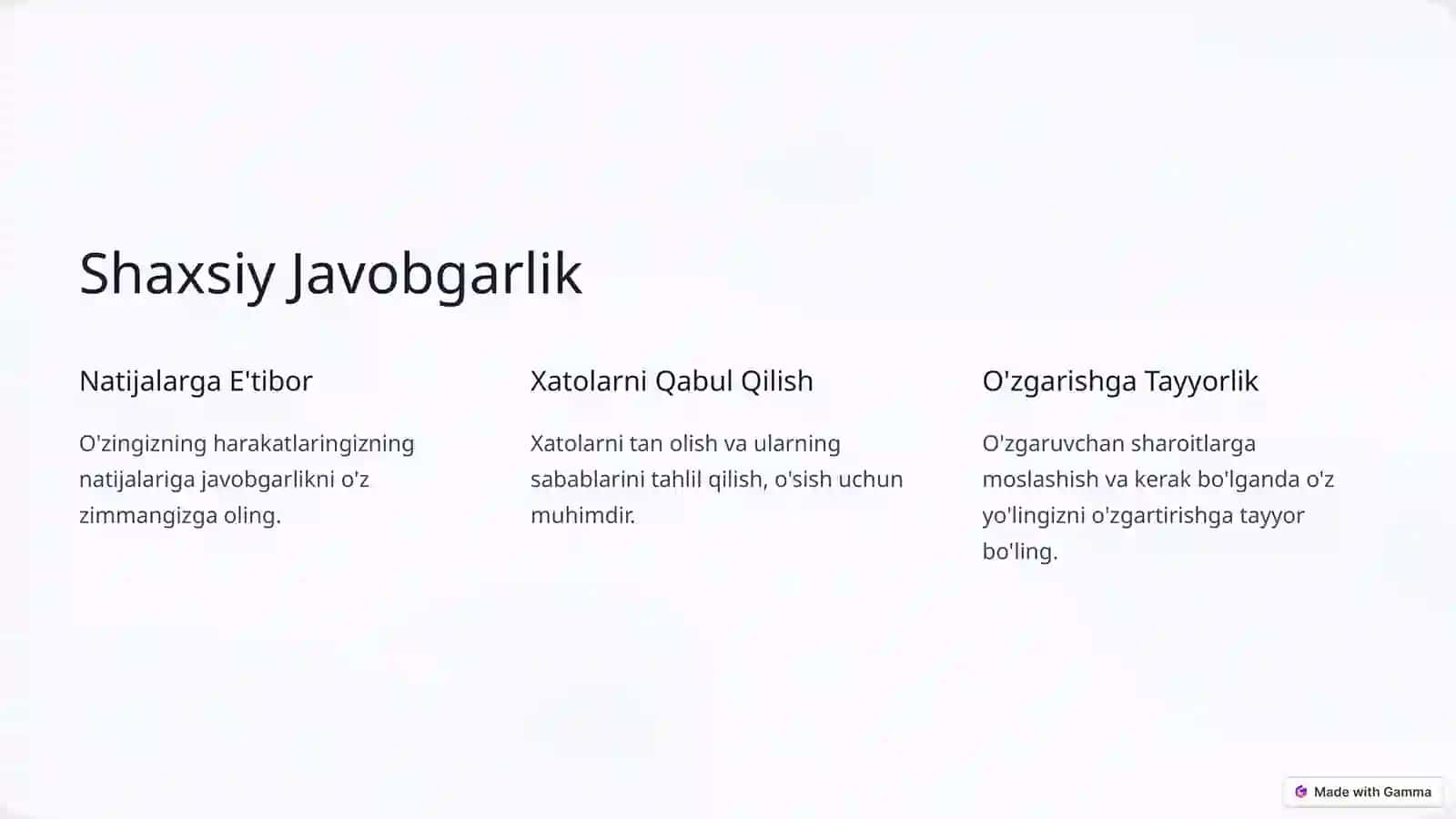 Shaxsiy Samaradorlik va O'z-o'zini Boshqarish 3