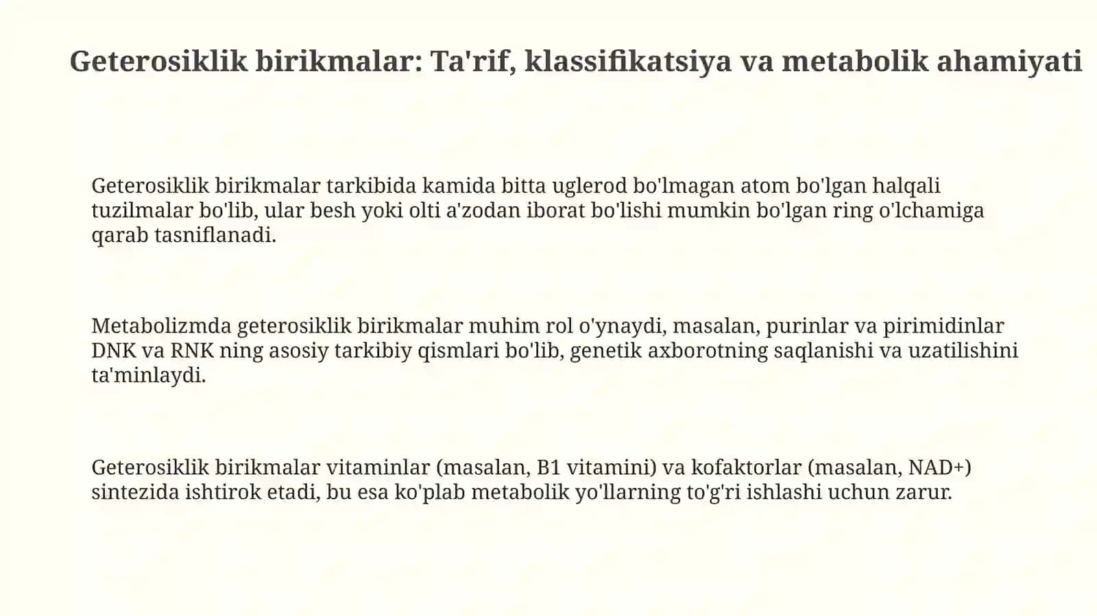 Geterohalqali birikmalar (Heterocyclic compounds) 3