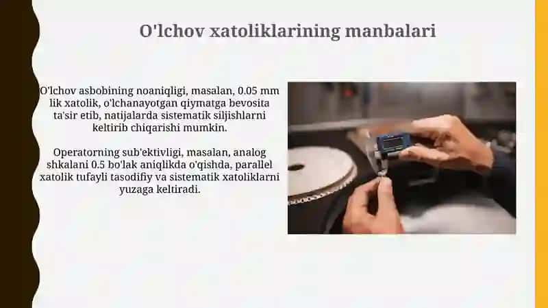 O'lchov xatoliklari va o'lchash asboblarining xatoliklari 3