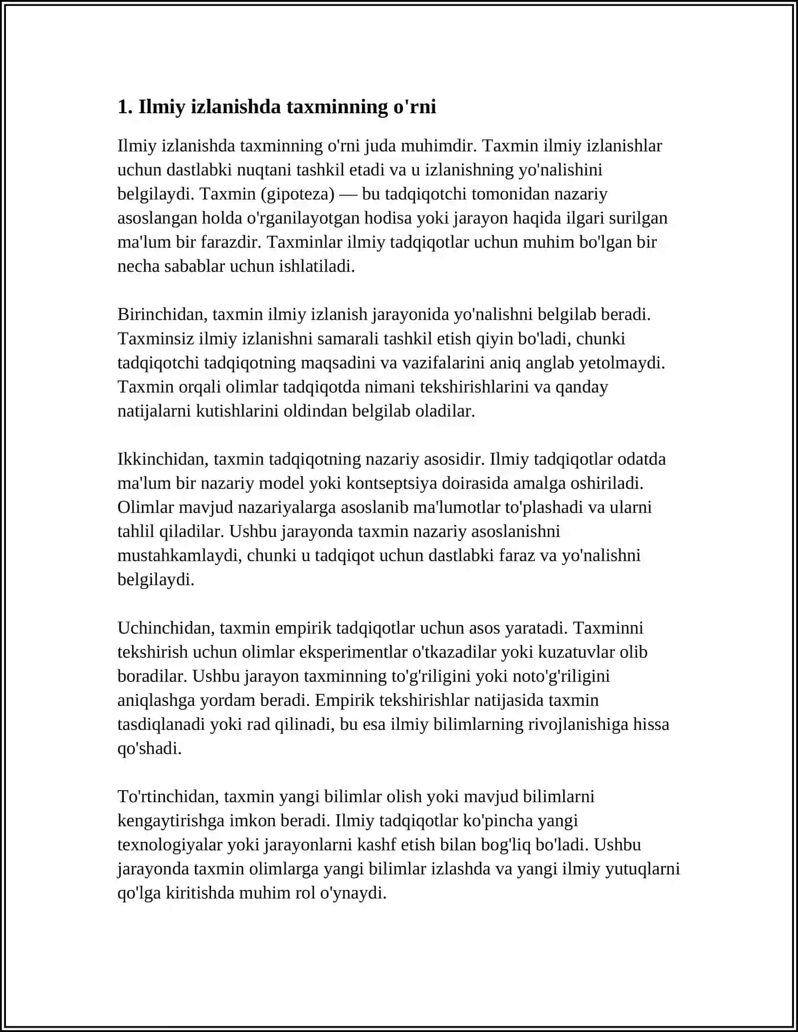 ILMIY IZLANISHDA TAXMIN TUSHUNCHASI 3