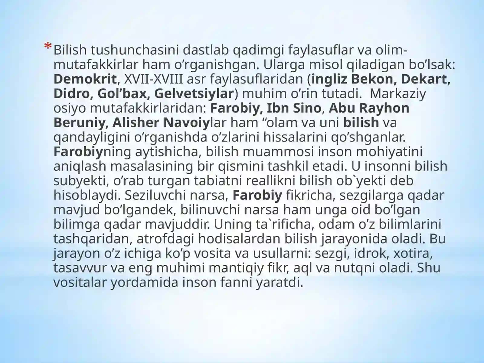 Bilish falsafasi (Gnoseologiya) 3
